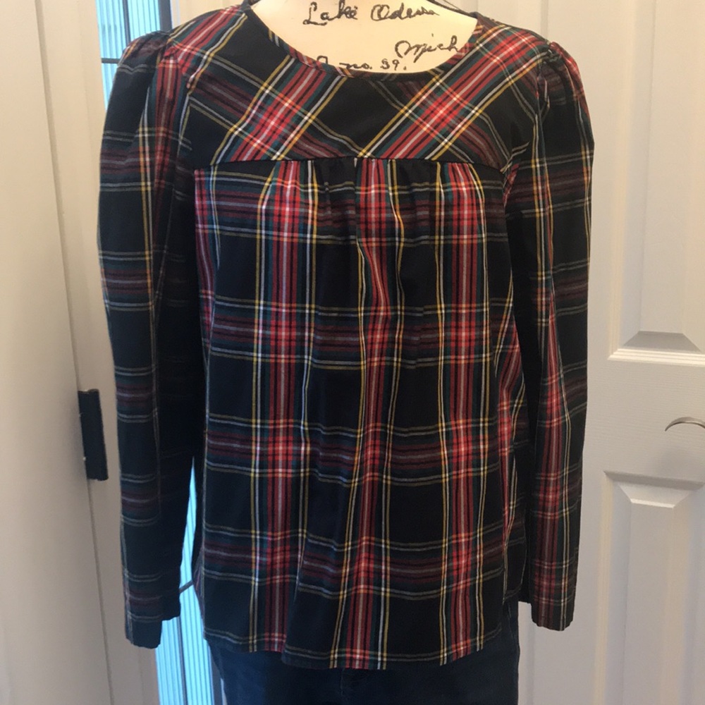 J Crew plaid blouse